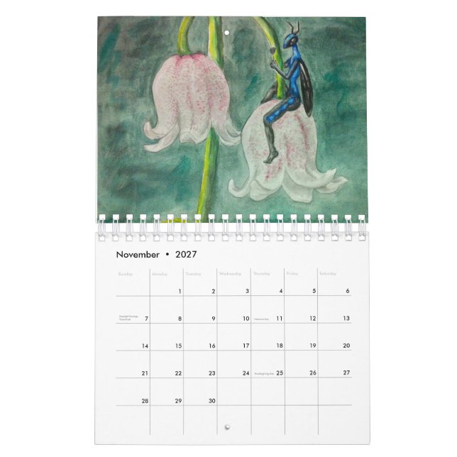Calendário feericamente da flor (Nov 2027)