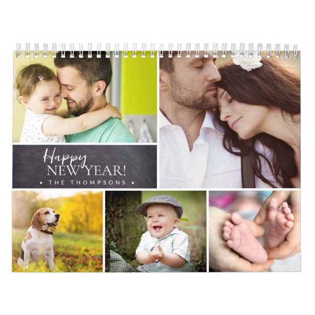 Calendário Feliz ano novo Múltiplas Fotografias Personalizada (Capa)