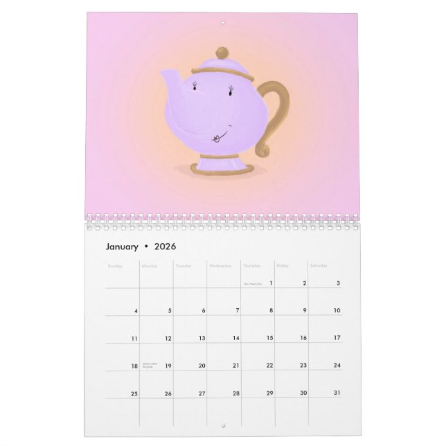 Calendário Feliz Comida ano de 2014 (Jan 2026)