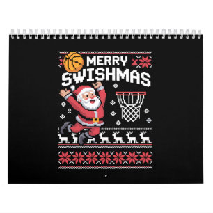 Calendário Feliz Natal com Basquete de Natal Feio