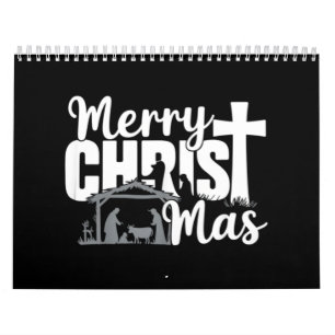 Calendário Feliz Natal Cristão Jesus Família Natal 