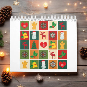 Calendário Feliz Natal Festivo Ano Novo Feliz