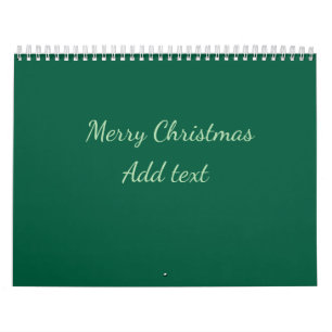 Calendário Feliz Natal verde plano fundo solo feriado