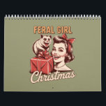 Calendário Feral Girl Christmas Ogambm Xmas Trashy Retro<br><div class="desc">Feral Girl Christmas Ogambm Xmas Trashy Funny Retro Gift Folidt</div>