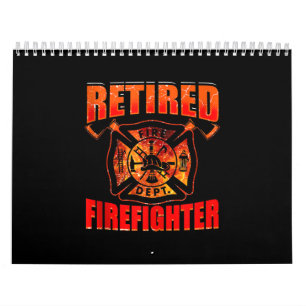 Calendário Fireman American Flag Red Line US Firefighter