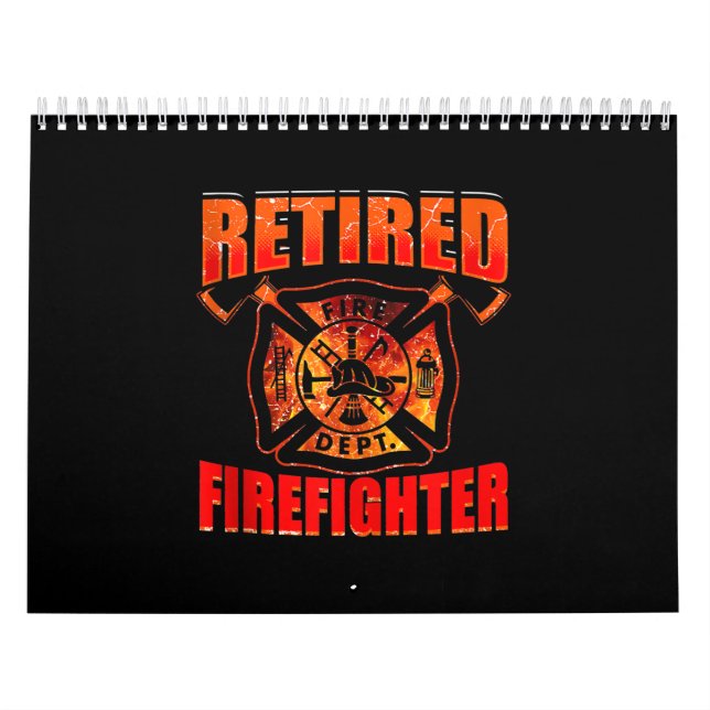 Calendário Fireman American Flag Red Line US Firefighter (Capa)