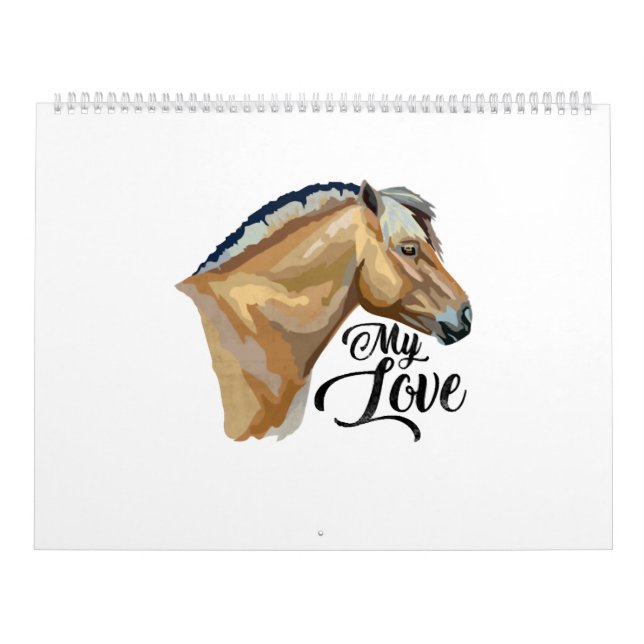 Calendário Fjord Horse Gift Fjord Pony norueguês (Capa)