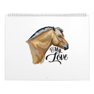 Calendário Fjord Horse Gift Fjord Pony norueguês
