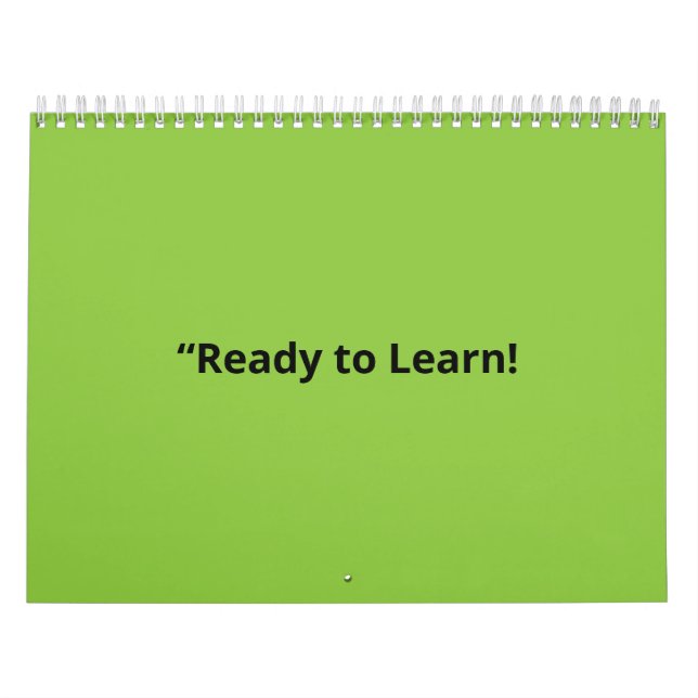 Calendário Flat Lime Green Background – School Texture (Capa)