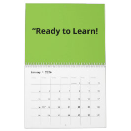 Calendário Flat Lime Green Background – School Texture