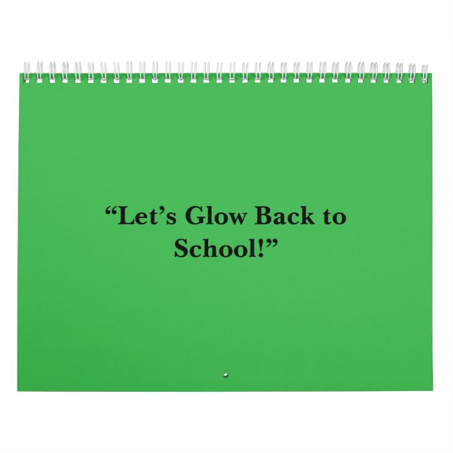 Calendário Flat Neon Green Background – School Texture (Capa)