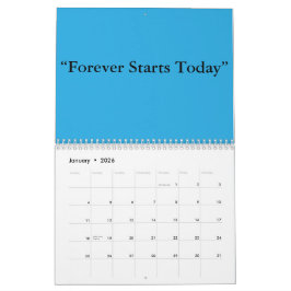 Calendário Flat Sky Blue Background – Wedding Texture