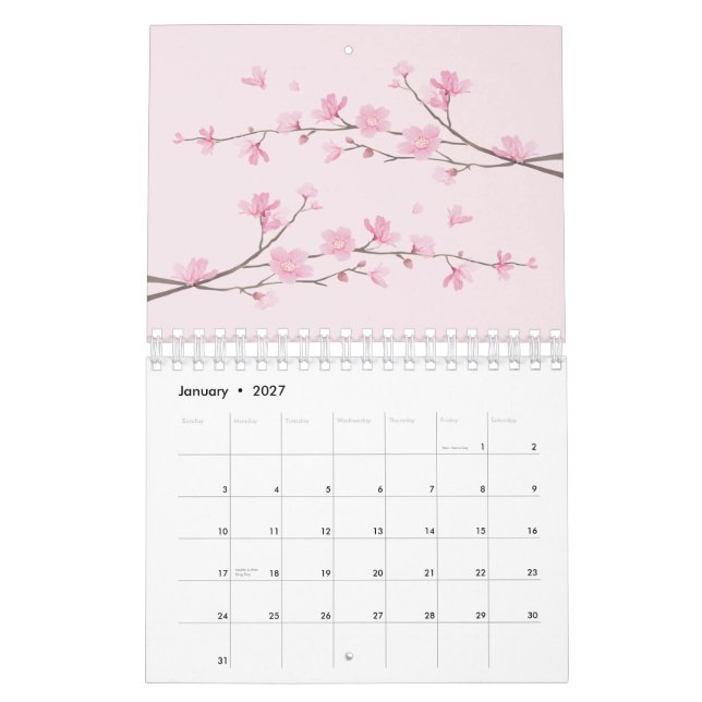 Calendário Flor de Cereja (Jan 2027)