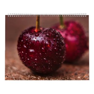 Calendário Flor de Fruta Sazonal Cereja Morango ano novo