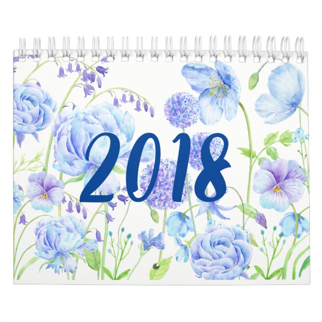 Calendário floral 2018 dos jardins da aguarela (Capa)
