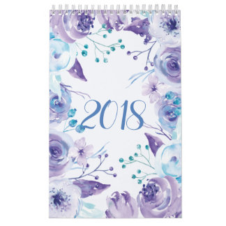 Calendário floral 2018 dos jardins da aguarela