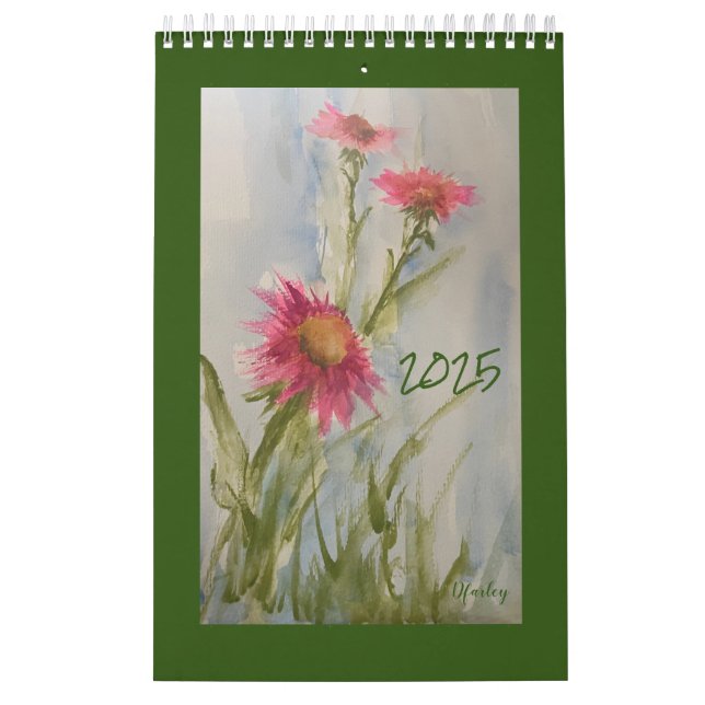 Calendário Floral 2025 Daises Rosa (Capa)