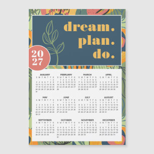 Calendário Floral Abstrato Sonho Plano Ousado 2027