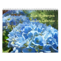 Calendário Floral Botânico de Hortênsia Azul de Ja