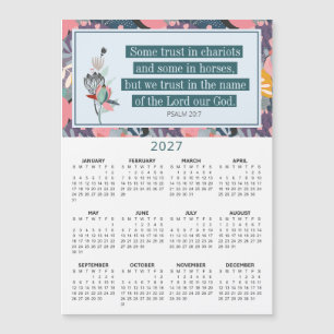 Calendário Floral de 2027 Salmo 20:7 Confie em Deu