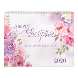 Calendário Floral de Script Simples
