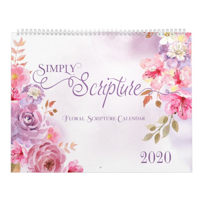 Calendário Floral de Script Simples (Capa)