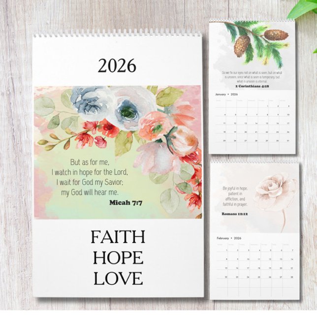 Calendário Floral de Versículos Bíblicos 2026 (Criador carregado)