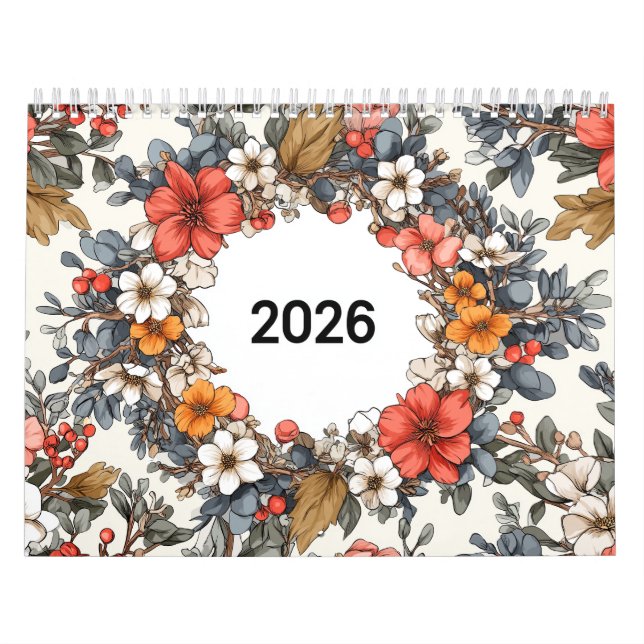 Calendário 🌸📅 Floral Dreams 2026 🌿✨ (Capa)