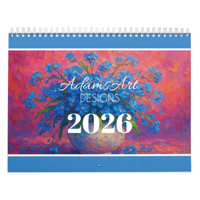 Calendário Floral Impressionista Vibrante (Capa)