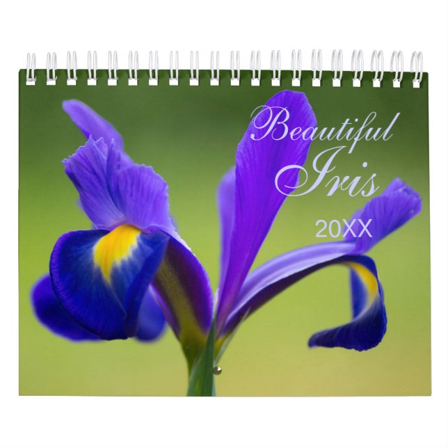 Calendário Floral Iris Personalizado | Ano Editáve (Capa)