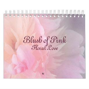 Calendário Floral Rosa Enrubescido de Amor
