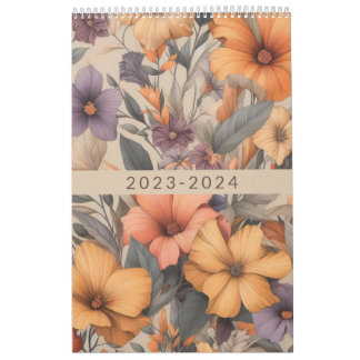 Calendário Floral rustic vintage elegante na moda