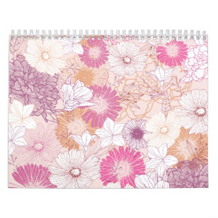 Calendário Floral Sem Costura