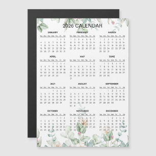 Calendário Floral Simples, porém Elegante de 2026