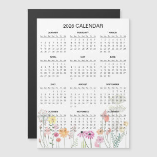 Calendário Floral Simples, porém Elegante de 2026