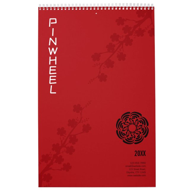 Calendário Floral Vermelho Negrito (Capa)