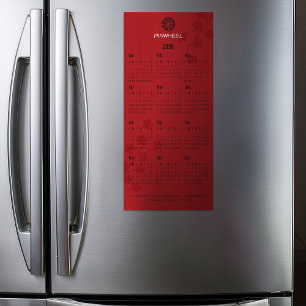 Calendário Floral Vermelho Negrito