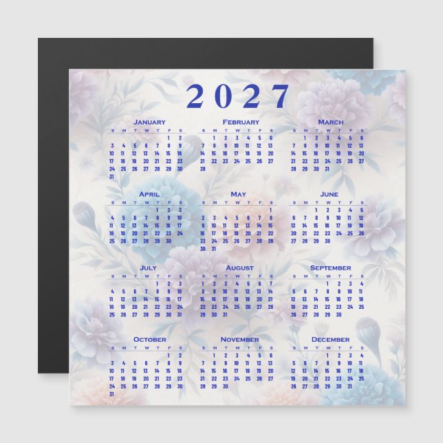 Calendário Flores 2027 (Frente/Verso)