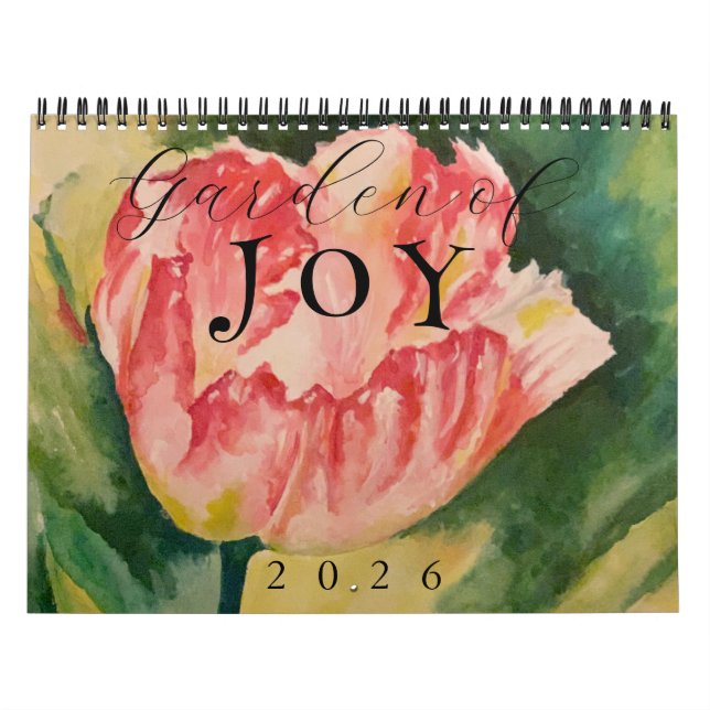 Calendário Flores Aquarela de 12 Meses  (Capa)