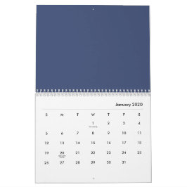 Calendário Flores azuis