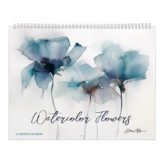 Calendário Flores de Aquarela 1