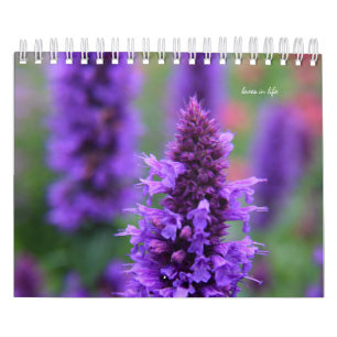 Calendário Flores de Jardim Roxo