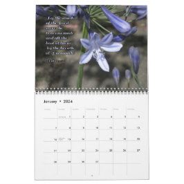 Calendário Flores de Louvado Salmos Muro Inspiracional