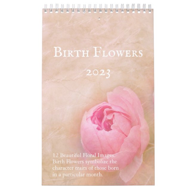 Calendário Flores de Nascimento bonito 12 meses (Capa)