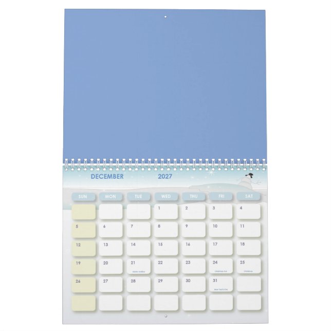 Calendário Flores e folhas de hibisco (Dez 2027)