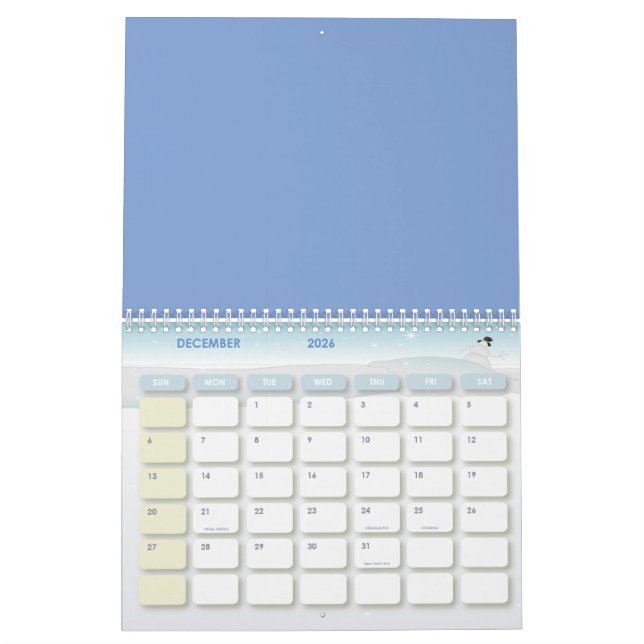 Calendário Flores e folhas de hibisco (Dez 2026)