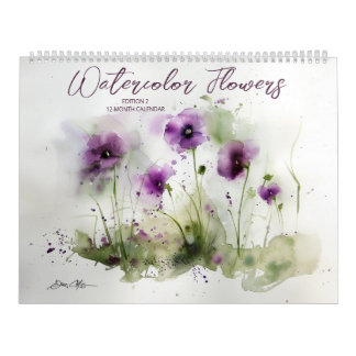 Calendário Flores em Aquarela: Edição 2