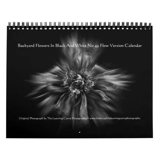 Calendário Flores no Quintal em Preto e Branco Nº 49 Flow (Capa)
