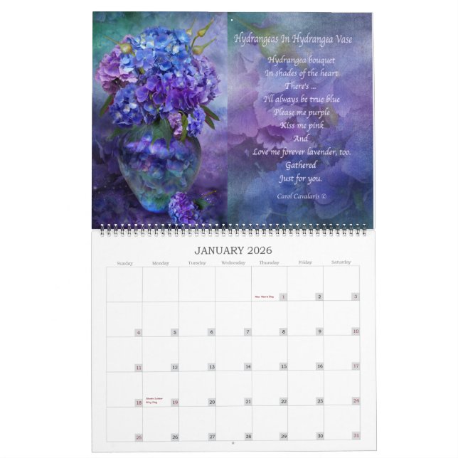Calendário Flores No Rico Vases Art Calendar 2015 (Jan 2026)