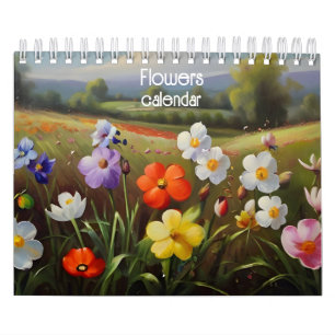 Calendário Flores, pintura a óleo